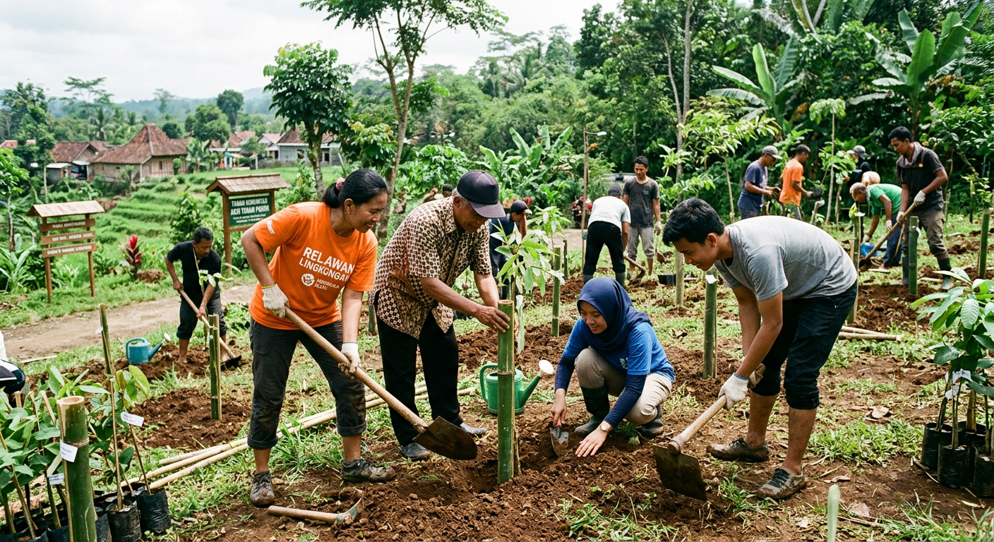 LIVESGP SELONG Hijau - Program lingkungan seperti gotong royong dan penanaman pohon.